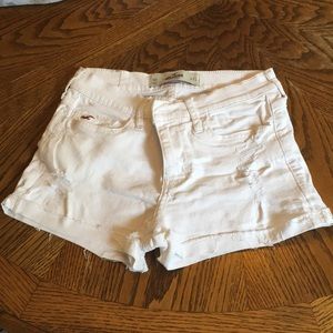 Hollister white jean shorts